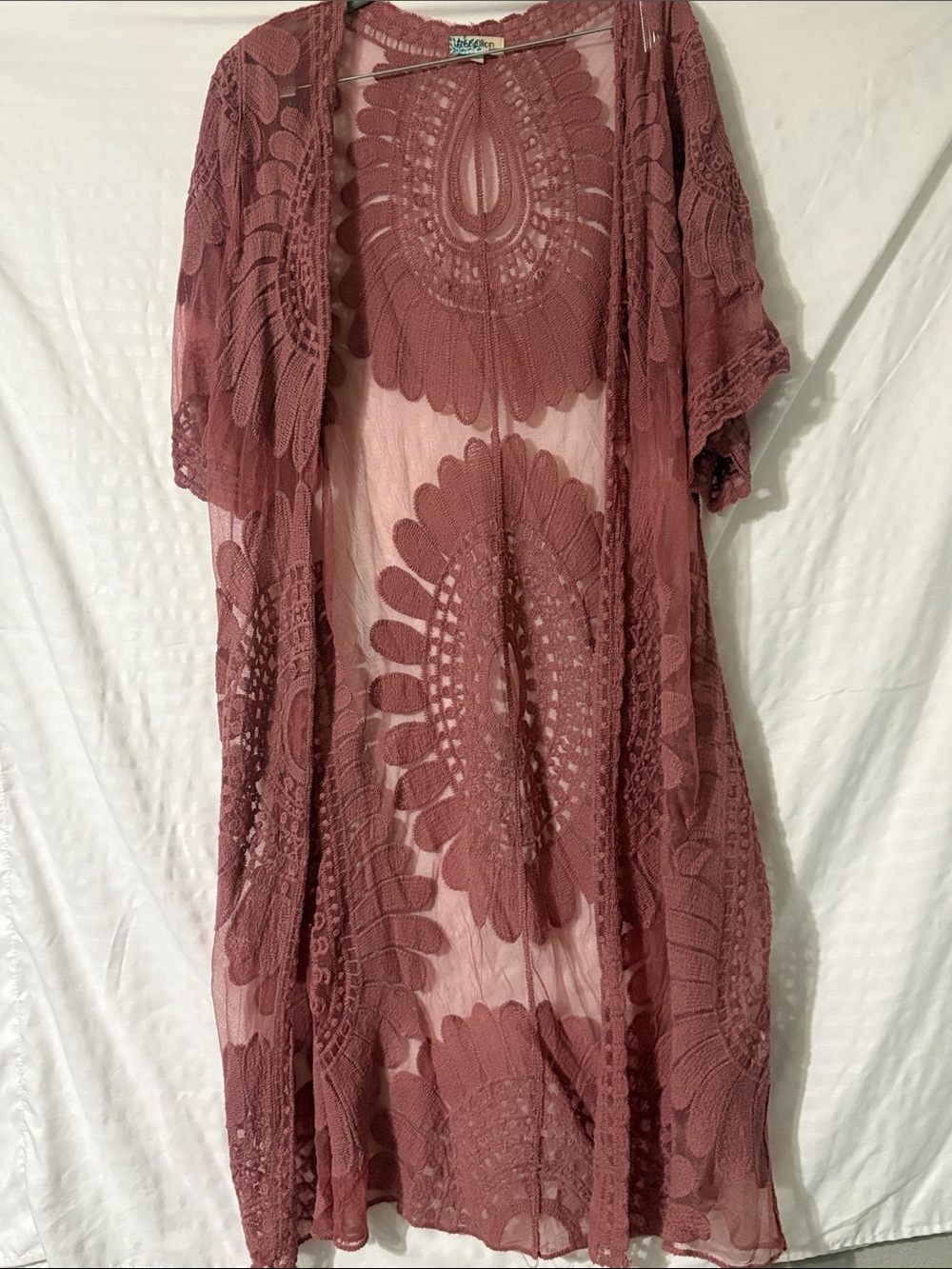 Rebellion Mauve Lace Maxi Kimono